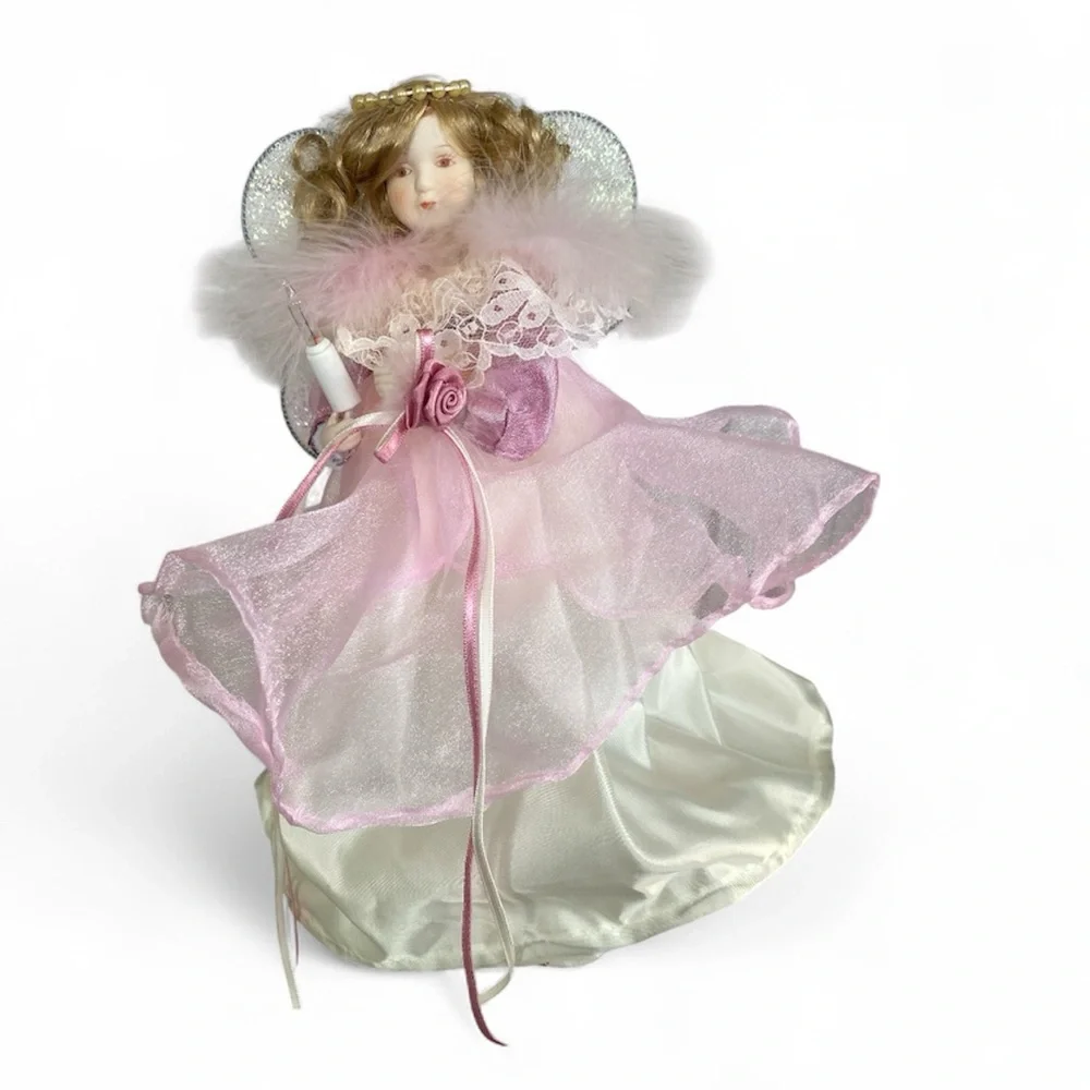 Vintage Holiday Tradition Lighted Fairy Angel Christmas Treetop Tree Topper 11”